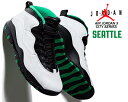 お得な割引クーポン発行中!!【あす楽 対応!!】【送料無料 ナイキ エアジョーダン 10】NIKE AIR JORDAN 10 RETRO SEATTLE white/black-court green 310805-137 スニーカー マイケル ジョーダン AJ X シアトル