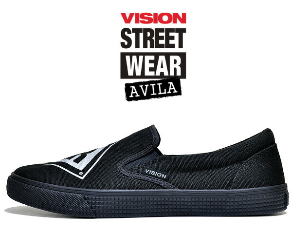 楽天LTD　onlineお得な割引クーポン発行中!!【あす楽 対応!!】【ヴィジョン アヴィラ】VISION AVILA BLACK/BLACK vsw-6154-564 スリッポン スニーカー スケート ビジョン ストリート ウェア ブラック