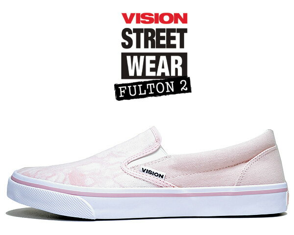 お得な割引クーポン発行中 【あす楽 対応 】【ヴィジョン フルトン 2】VISION FULTON 2 PINK vsw-9151-140 スリッポン スニーカー スケート ビジョン ストリート ウェア ピンク