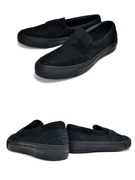 CONVERSE SKATEBOARDING CS LOAFER SK (34200410)BLACK MONOCHROME 1cl764 コンバース スケートボーディング シェブロンスター ローファー ブラック モノクローム スウェード キャンバス