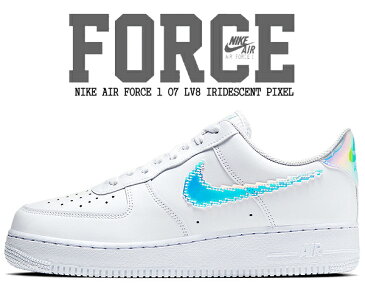 お得な割引クーポン発行中!!【送料無料 ナイキ エアフォース 1 07 エレベイト】NIKE AIR FORCE 1 07 LV8 IRIDESCENT PIXEL white/multi-color-black cv1699-100 スニーカー イリディセント ピクセル AF1 メンズ ホワイト