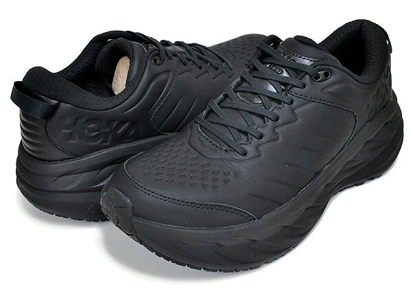 お得な割引クーポン発行中!!【あす楽 対応!!】【送料無料 ホカオネオネ ボンダイ SR】HOKA ONE ONE M BONDI SR BLACK/BLACK 1110520-bblc メンズ スニーカー ブラック カジュアル ランニング 厚底 フルグレインレザー