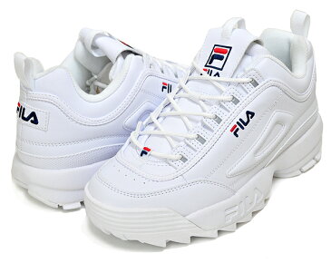 お得な割引クーポン発行中!!【あす楽 対応!!】【送料無料 フィラ ディスラプター II】FILA DISRUPTOR II WHT/PCT/VRED fw02945-111 レディース ガールズ キッズ スニーカー 厚底 ホワイト レッド