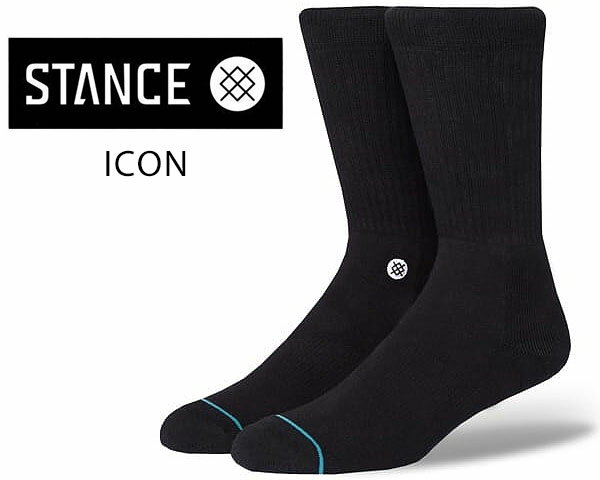 楽天LTD　onlineお得な割引クーポン発行中!!【あす楽 対応!!】【スタンスソックス アイコン】STANCE ICON BLACK m311d14ico-blw ブラック 黒 靴下 ハイソックス メンズ