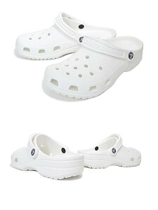 お得な割引クーポン発行中!!【あす楽 対応!!】【送料無料 クロックス クラシック クロッグ】CROCS CLASSIC CLOG WHITE 10001-100 ホワイト サンダル 白 サンダル つっかけ