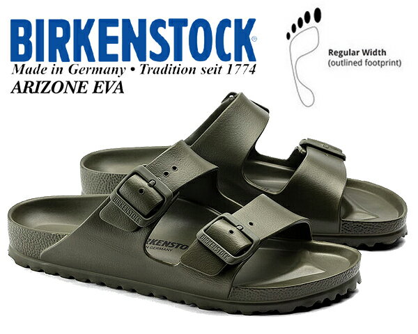 楽天LTD　onlineお得な割引クーポン発行中!!【あす楽 対応!!】【ビルケンシュトック アリゾナ EVA】BIRKENSTOCK ARIZONA EVA （REGULAR FIT） KHAKI 1019094 カーキグリーン レギュラーフィット サンダル ウォッシャブル サンダル 軽量