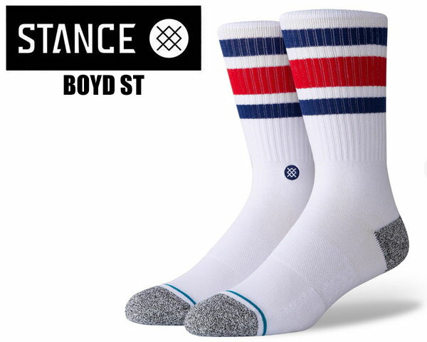 楽天LTD　onlineお得な割引クーポン発行中!!【あす楽 対応!!】【スタンスソックス】STANCE BOYD ST BLUE a556a20bos-blu 靴下 ホワイト ブルー レッド トリコロール