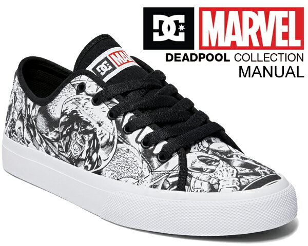 お得な割引クーポン発行中!!DC SHOES MARVEL DP MANUAL BLACK/WHITE/RED dm226105-xkwr スニーカー DEADPOOL マーベルコミック