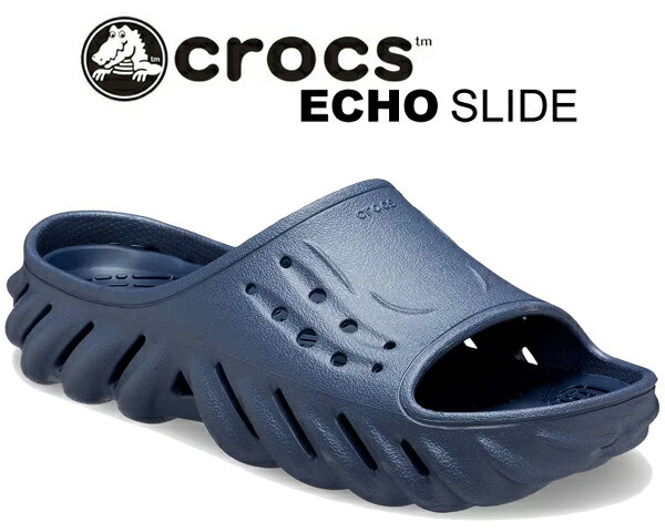 お得な割引クーポン発行中!!【あす楽 対応!!】【クロックス エコー スライド】crocs ECHO SLIDE STORM 208170-4ea ストーム サンダル クロスライト ターボ ネイビー シャワー スポーツ パウダー