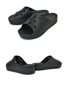 お得な割引クーポン発行中!!【あす楽 対応!!】【クロックス クラシック プラットフォーム スライド】crocs CLASSIC PLATFORM SLIDE BLACK 208180-001 ブラック ウィメンズ サンダル 厚底 軽量 レディース