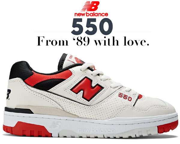 お得な割引クーポン発行中!!NEW BALANCE BB550VTB Sea Salt/True Red width D スニーカー シーソルト トゥルーレッド ホワイト バスケットボール