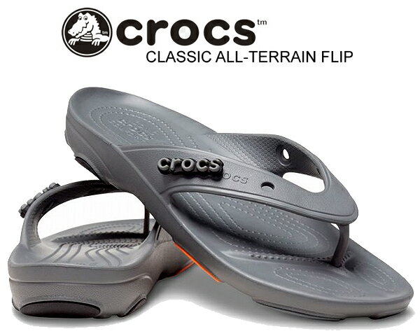 お得な割引クーポン発行中!!crocs CLASSIC ALL-TERRAIN FLIP SLATE GREY 207712-0da サンダル フリップフロップ トング 鼻緒 スレートグレー