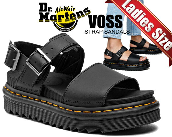 お得な割引クーポン発行中!!【あす楽 対応!!】【送料無料 ドクターマーチン ヴォス】Dr.Martens VOSS STRAP SANDAL SHYDRO LEATHER BLACK 24233001 SANDAL ZEBRILUS ゼブリラス ブラック サンダル 厚底 シャークソール