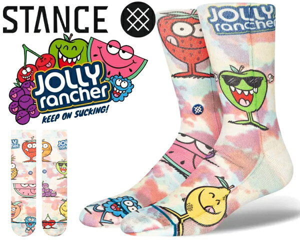 お得な割引クーポン発行中 【あす楽 対応 】【スタンスソックス ジョリーランチャー クルー】STANCE JOLLY RANCHER MULTI a555d23jol-mul コラボ クルー丈 靴下 マルチ