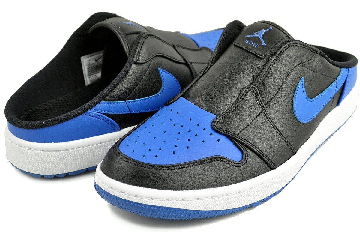 [最短即日発送!! & お得なクーポン!!] 【送料無料 ナイキ エアジョーダン ミュール ゴルフ】NIKE AIR JORDAN MULE GOLF black/royal-white fj1214-002 ロイヤル ブルー サンダル スリッポン スパイクレス AJ1