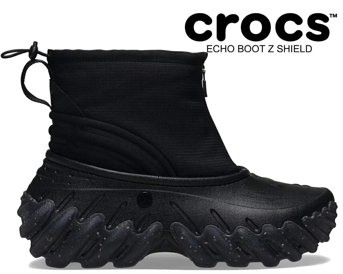 楽天LTD　onlineお得な割引クーポン発行中!!【送料無料 クロックス エコー ブーツ ゼット シールド】crocs ECHO BOOT Z SHIELD BLACK 210315-001 ブラック レイン ブーツ 耐水 防水