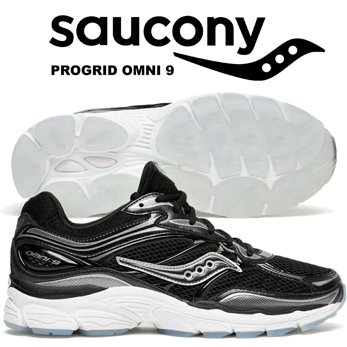 【サッカニー プロ グリッド オムニ9 ブラック ノワール】Saucony PROGRID OMNI 9 BLACK/NOIR s70900-2