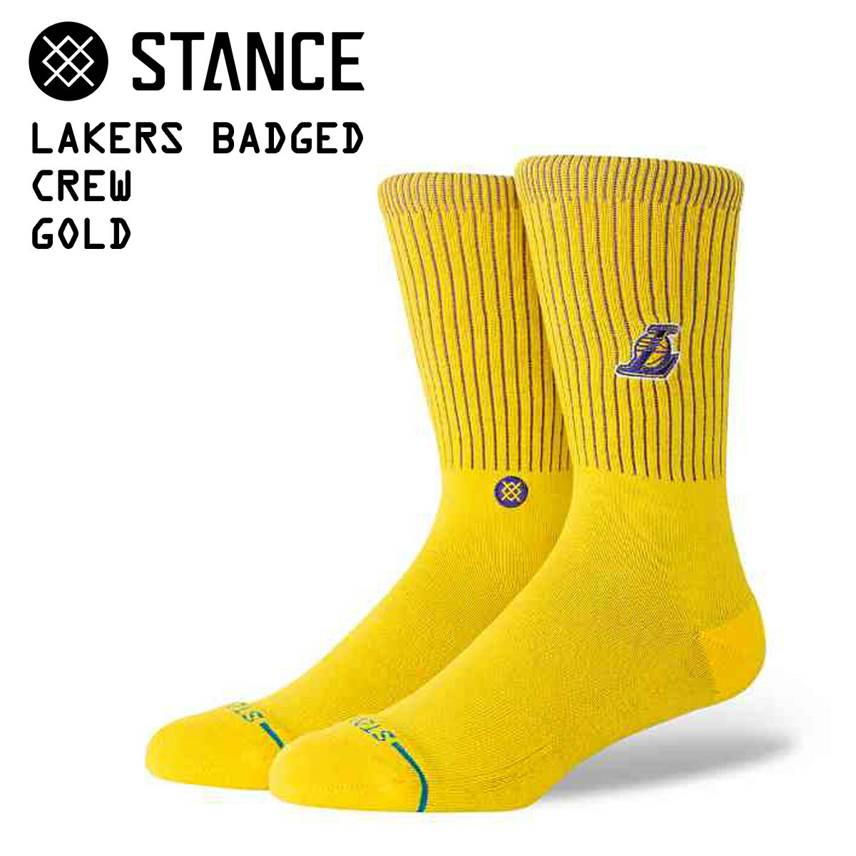 【スタンス レイカーズ バッジド クルー ゴールド】STANCE LAKERS BADGED CREW GOLD a556d25lbc-gld