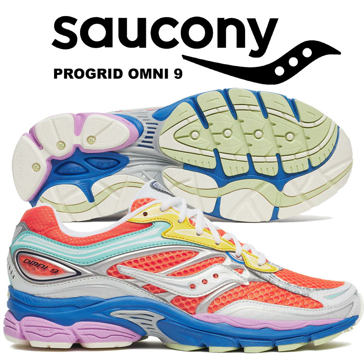[4/20は「5」のつく日!!+ポイントUP!! ] 【サッカニー プログリッド オムニ 9 オレンジ マルチ】Saucony PROGRID OMNI 9 ORANGE/MULTI s70739-53
