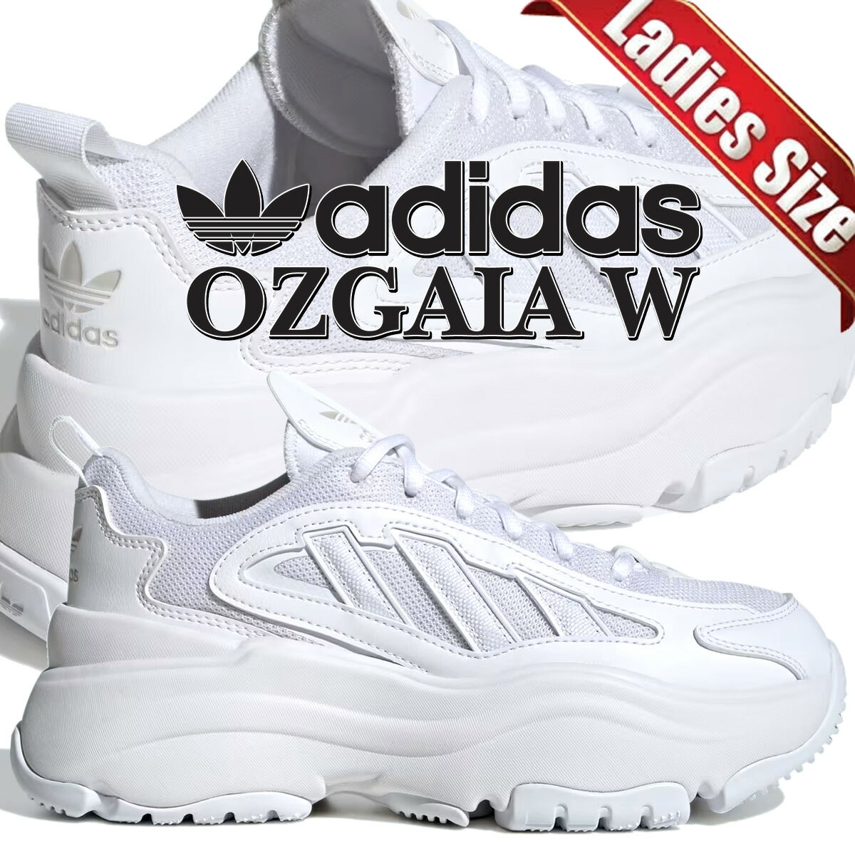 [ ポイント5倍&最大2000円OFFクーポン ] 【アディダス オズガイア フットウェアホワイト グリーンオキサイド】adidas OZGAIA W FTWWHT/FTWWHT/GREONE ig6047
