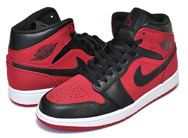 お得な割引クーポン発行中!!【あす楽 対応!!】【ナイキ エアジョーダン 1 ミッド】NIKE AIR JORDAN 1 MID gym red/black-white　554724-610 スニーカー ジムレッド メンズ AJ1 ミッド