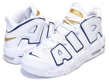 お得な割引クーポン発行中!!【あす楽 対応!!】【ナイキ エア モアアップテンポ GS】NIKE AIR MORE UPTEMPO(GS) white/midnight navy【スニーカー レディース ウィメンズ ガールズ モアテン ホワイト ネイビー】