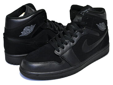 最大2,000円OFFクーポン発行中!!【あす楽 対応!!】【 ナイキ エアジョーダン 1 ミッド】NIKE AIR JORDAN 1 MID black/dark grey-black【スニーカー AJ ブラック 黒】