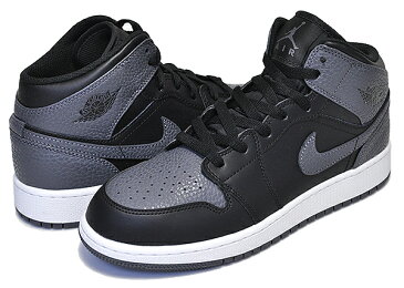 最大2,000円OFFクーポン発行中!!【あす楽 対応!!】【ナイキ エアジョーダン 1 レディース】NIKE AIR JORDAN 1 MID BG black/dark grey-summit white【ウィメンズ スニーカー ガールズ AJ】