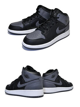 最大2,000円OFFクーポン発行中!!【あす楽 対応!!】【ナイキ エアジョーダン 1 レディース】NIKE AIR JORDAN 1 MID BG black/dark grey-summit white【ウィメンズ スニーカー ガールズ AJ】