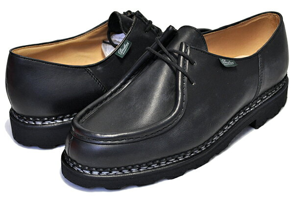 お得な割引クーポン発行中!!【あす楽 対応!!】【パラブーツ ミカエル】PARABOOT MICHAEL MARCHE II Made in France NOIR【チロリアンシューズ レザー シューズ メンズ カジュアル Uモカ 715604】 1