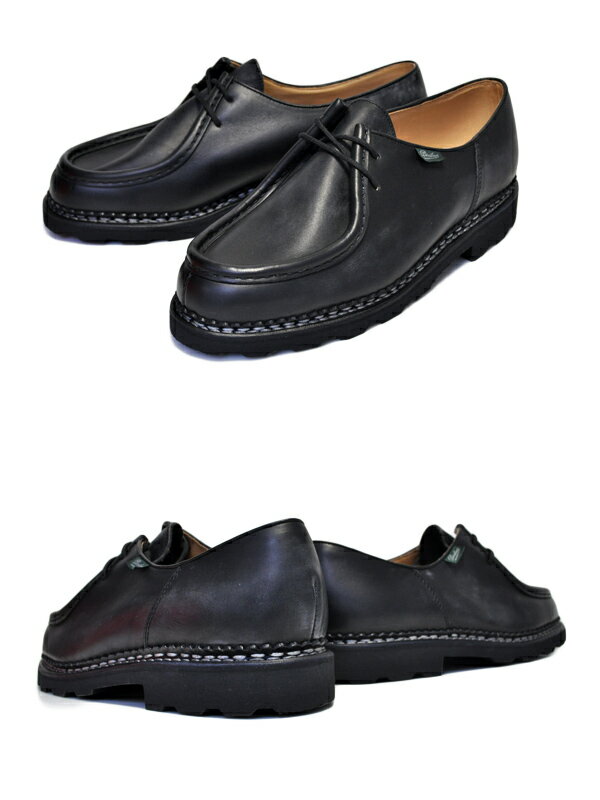 お得な割引クーポン発行中!!【あす楽 対応!!】【パラブーツ ミカエル】PARABOOT MICHAEL MARCHE II Made in France NOIR【チロリアンシューズ レザー シューズ メンズ カジュアル Uモカ 715604】 3