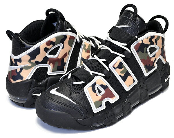 お得な割引クーポン発行中!!【あす楽 対応!!】【ナイキ エア モアアップテンポ 96 QS】NIKE AIR MORE UPTEMPO 96 QS BLACK CAMO black/sail-lt british tan cj6122-001 スニーカー メンズ モアテン カモフラ