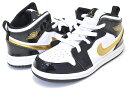 お得な割引クーポン発行中!!NIKE JORDAN 1 MID SE(TD) black/metallic gold-white bq6933-007 スニーカー キッズ AJ1 ブラック ホワイト ゴールド