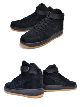 お得な割引クーポン発行中!!【あす楽 対応!!】【ナイキ エア フォース 1 ハイ レディース】NIKE AIR FORCE 1 HI LV8 (GS) black/black-gum light brown 807617-002 エレベート AF1 HIGH SUEDE スニーカー ガールズ ブラック ウィメンズ スウェード