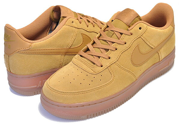 お得な割引クーポン発行中!!【あす楽 対応!!】【ナイキ エアフォース 1 ガールズ】NIKE AIR FORCE 1 LV8 3 (GS) wheat/wheat-gum light brown bq5485-700 スニーカー レディース ウィート ガム ブラウン FLAX