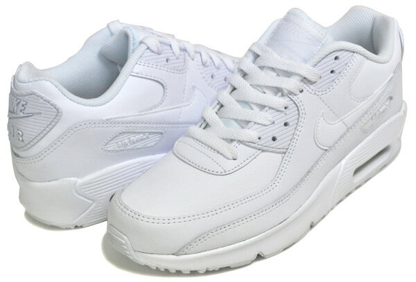 お得な割引クーポン発行中 【ナイキ エアマックス 90 レザー ガールズ】NIKE AIR MAX 90 LTR (GS) white/wht-metallic silver cd6864-100 ホワイト スニーカー レディース ウィメンズ 白