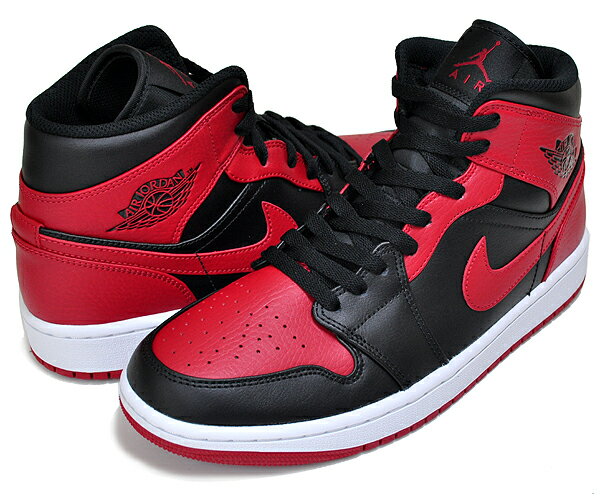 楽天LTD SPORTS ONLINE STOREお得な割引クーポン発行中!!【あす楽 対応!!】【ナイキ エアジョーダン 1 ミッド】NIKE AIR JORDAN 1 MID BRED black/gym red-white 554724-074 スニーカー AJ1 ブレッド ブラック レッド