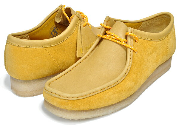 楽天LTD SPORTS ONLINE STOREお得な割引クーポン発行中!!【あす楽 対応!!】【クラークス ワラビー】CLARKS WALLABEE YELLOW SUEDE 26154742 イエロー スウェード クレープソール スエード カジュアル シューズ