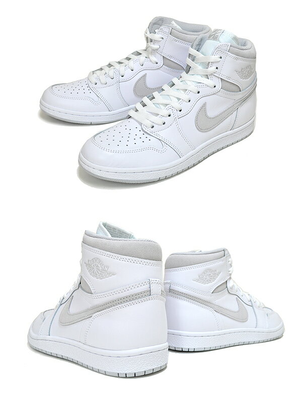 お得な割引クーポン発行中!!【あす楽 対応!!】【ナイキ エアジョーダン 1 ハイ 85】NIKE AIR JORDAN 1 HI 85 white/neutral grey bq4422-100 AJ1 HIGH 1985 ニュートラルグレー スニーカー