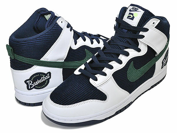 お得な割引クーポン発行中!!【あす楽 対応!!】【ナイキ ダンク ハイ プレミアム】NIKE DUNK HI PREMIUM EMB SPORTS SPECIALTIES college navy/noble green dh0953-400 カレッジ ネイビー ノーベルグリーン スポーツスペシャリティーズ コーデュロイ