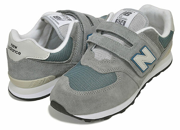 お得な割引クーポン発行中!!【あす楽 対応!!】【ニューバランス キッズ PV 574】NEW BALANCE PV574BA1 WIDE 子供靴 スニーカー グレー ベルクロ 幅広