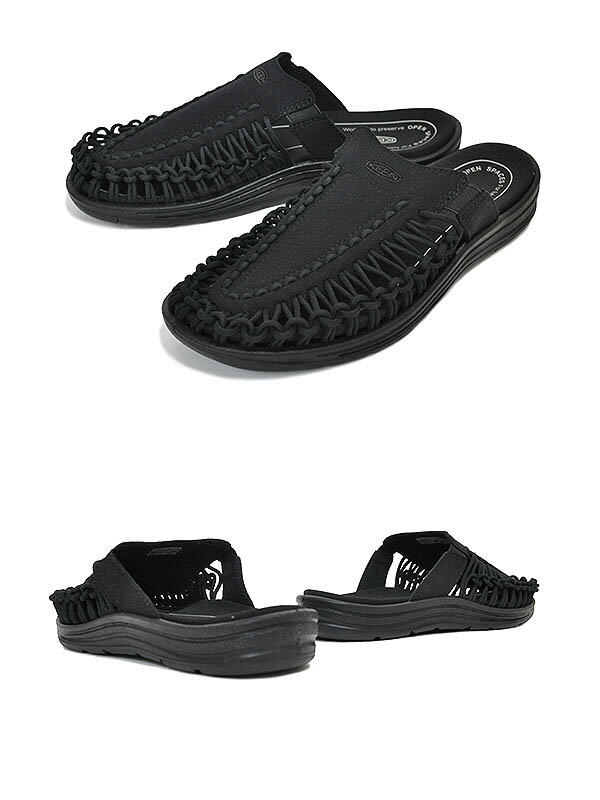 お得な割引クーポン発行中!!【あす楽 対応!!】【キーン ユニーク 2 スライド メンズ】KEEN UNEEK II SLIDE BLACK/BLACK 1022371 メンズ サンダル ブラック ミュール 3