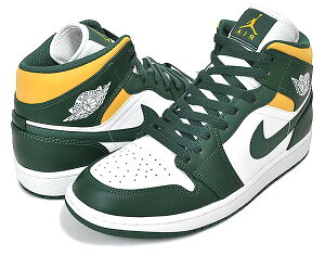 お得な割引クーポン発行中!!【あす楽 対応!!】【ナイキ エアジョーダン 1 ミッド】NIKE AIR JORDAN 1 MID noble green/pollen-white 554724-371 スニーカー AJ1 SEATTLE SUPERSONICS シアトル スーパーソニックス