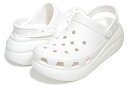 お得な割引クーポン発行中 【あす楽 対応 】【クロックス クラシック クラッシュ クロッグ】crocs CLASSIC CRUSH CLOG WHITE/BLANC 207521-100 厚底 プラットフォーム サンダル ミュール ホワイト