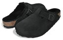 お得な割引クーポン発行中 【あす楽 対応 】【ビルケンシュトック ボストン シアリング】BIRKENSTOCK BOSTON VL SHEARLING (REGULAR FIT) BLACK 259881 レギュラーフィット サンダル ミュール スエードレザー ブラック クロッグ