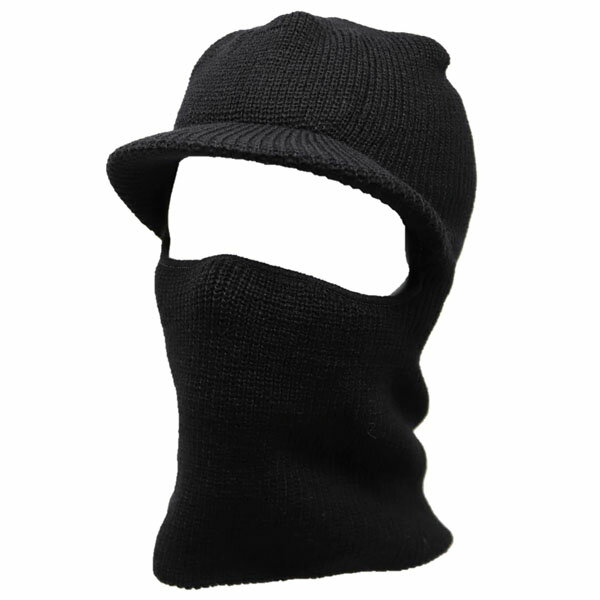 お得な割引クーポン発行中!!MILITARY ACRYLIC BALACLAVA WITH VISOR Made in USA BLACK ブラック アメリカ製 アクリル100% バイザー フェイスマスク 軍モノ スノー レジャー 目出し帽 ネックウォーマー