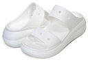 お得な割引クーポン発行中 【あす楽 対応 】【クロックス クラシック クラッシュ サンダル】crocs CLASSIC CRUSH SANDAL WHITE 207670-100 厚底 プラットフォーム サンダル ミュール ホワイト