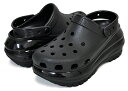 お得な割引クーポン発行中!!crocs CLASSIC MEGA CRUSH CLOG BLACK 207988-001 厚底プラットフォーム サンダル ミュール ブラック