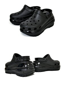 お得な割引クーポン発行中!!【あす楽 対応!!】【クロックス クラシック メガクラッシュ クロッグ】crocs CLASSIC MEGA CRUSH CLOG BLACK 207988-001 厚底プラットフォーム サンダル ミュール ブラック