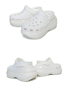 お得な割引クーポン発行中!!【あす楽 対応!!】【クロックス クラシック メガクラッシュ クロッグ】crocs CLASSIC MEGA CRUSH CLOG WHITE 207988-100 厚底 プラットフォーム サンダル ミュール ホワイト